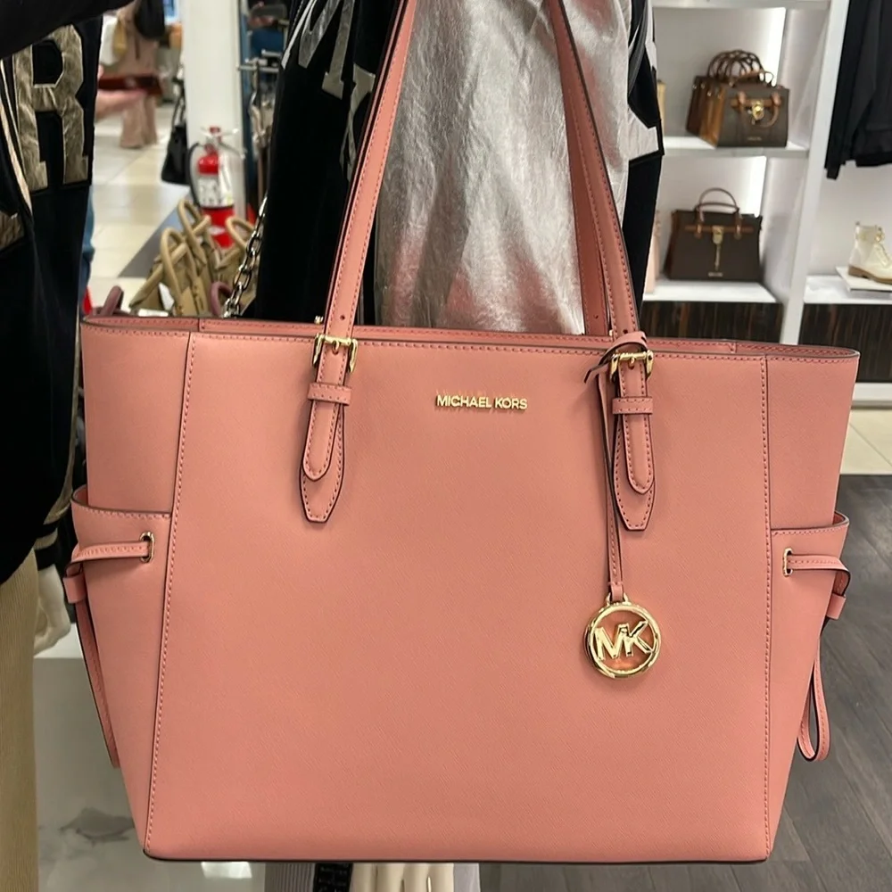 MICHAEL KORS 
Gilly Large Saffiano Leather Tote Shoulder Bag 
Primrose 
NWT - Picture 4 of 16